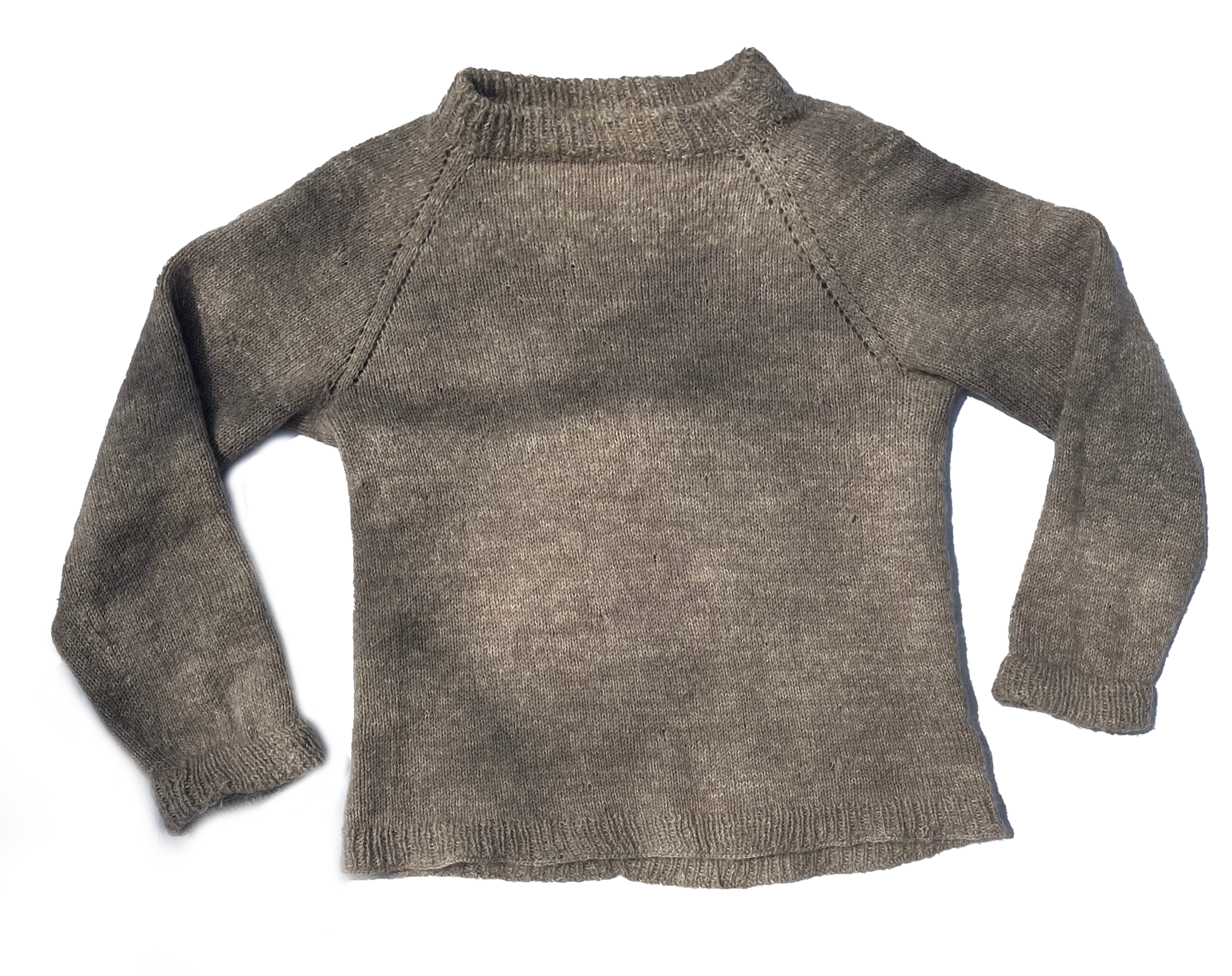 a taupe knit sweater